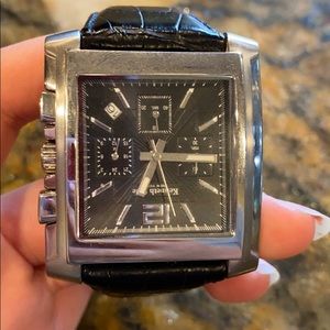 Kenneth Cole genuine leather/stainless steel watch